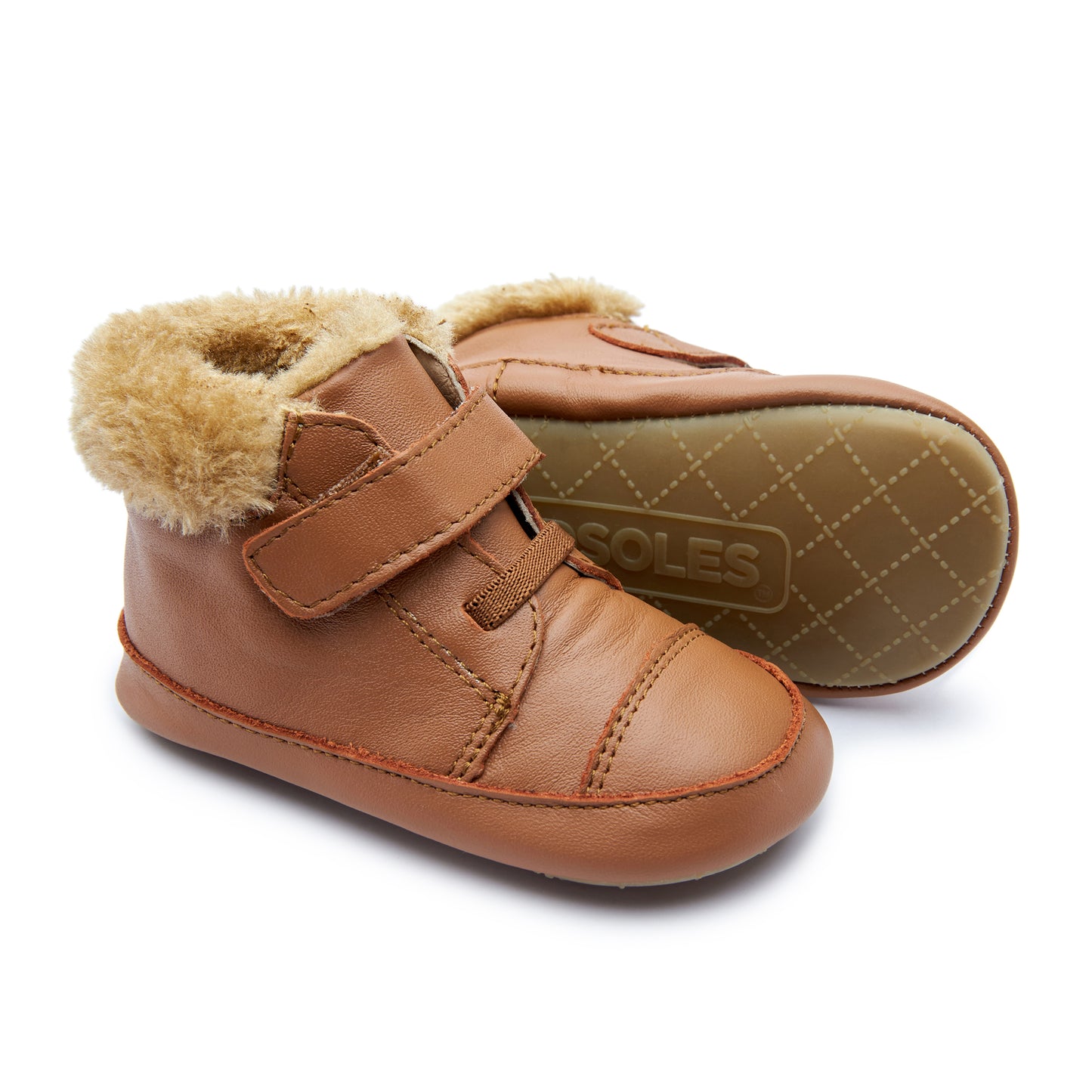 Old Soles 0040R Mountain Bub baby leather shoe in Tan with classic detail