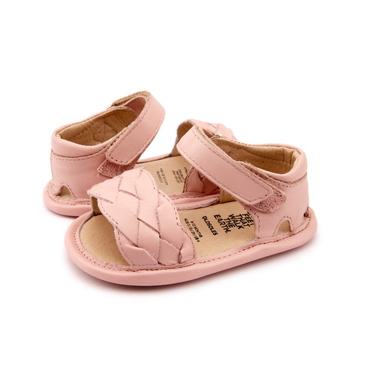 Old Soles 0047 Platted -Bub baby leather shoe in Powder Pink with classic detail