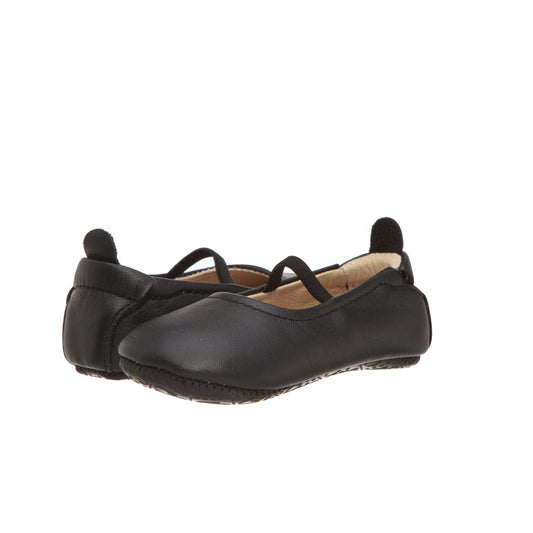 Old Soles 013R Luxury Ballet Flat kids leather flat in Black with classic detail