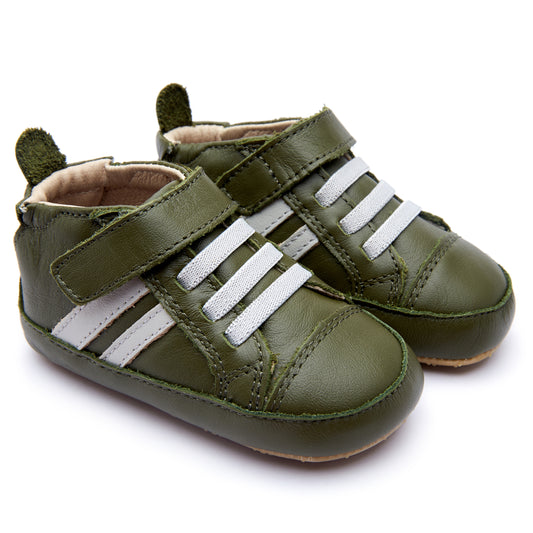 Old Soles 066R High Roller Shoe baby leather shoe in Militare and Gris with classic detail