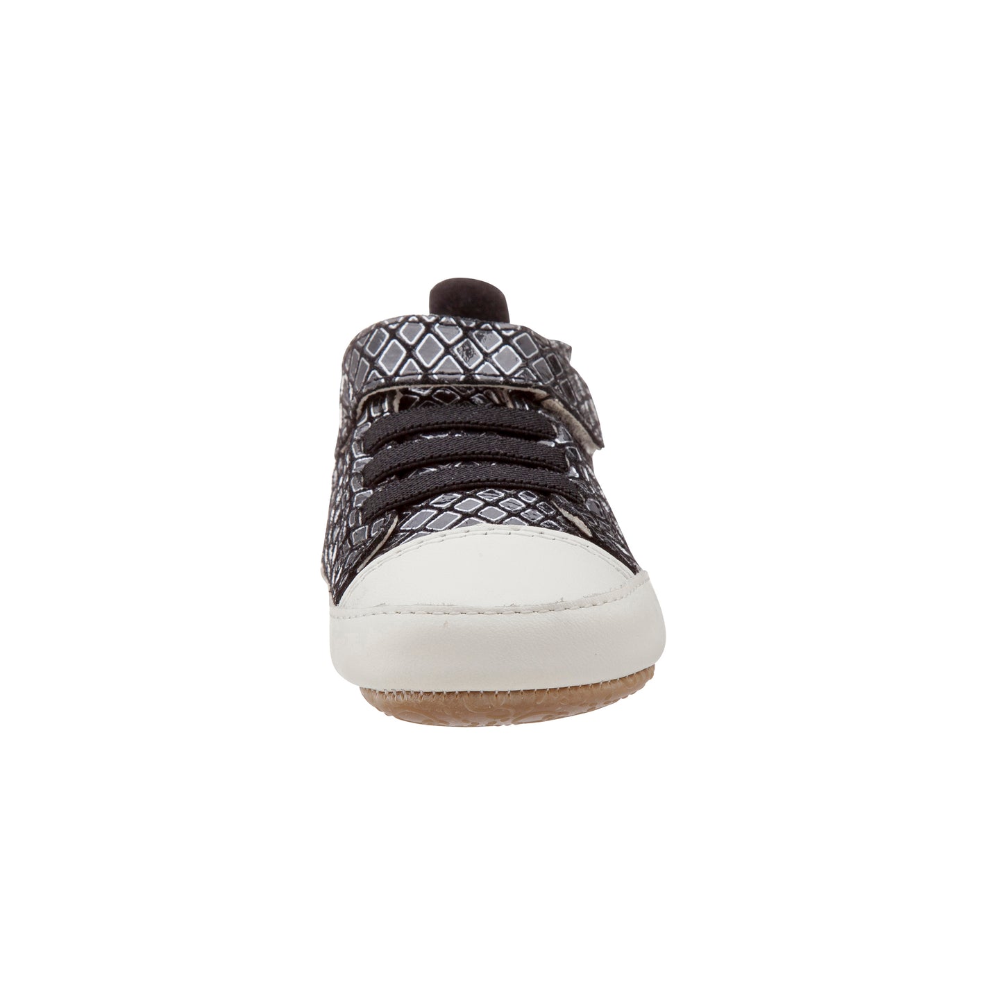 Old Soles 187R Kix Shoe kids leather sneaker in Silver Deco and White with sporty detail