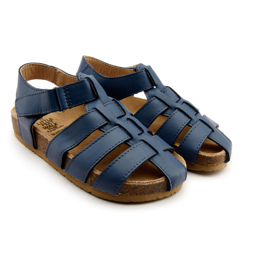 Old Soles 202 Roadstar kids leather sneaker in Petrol with star detail