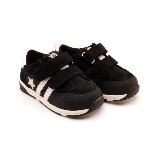 Old Soles 2116 Field Squad kids leather sneaker in Black Suede Snow and Sporco