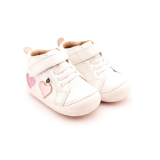 Old Soles 4097 Harper Pave kids leather shoe in Snow Pink Frost and Glam Pink