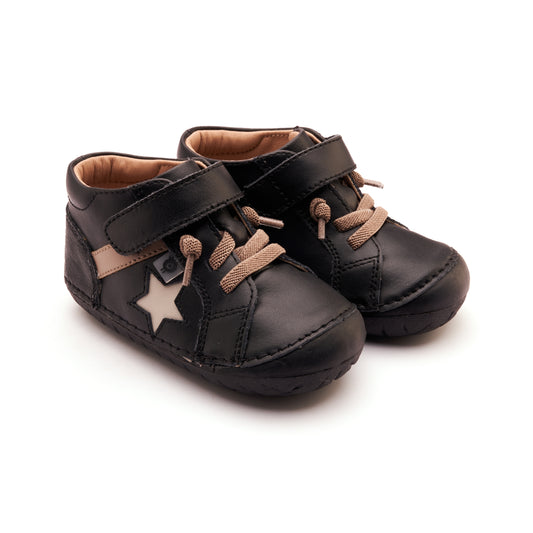 Old Soles 4099 Rad Pave kids leather shoe in Black, Taupe, and Sporco with pave detail