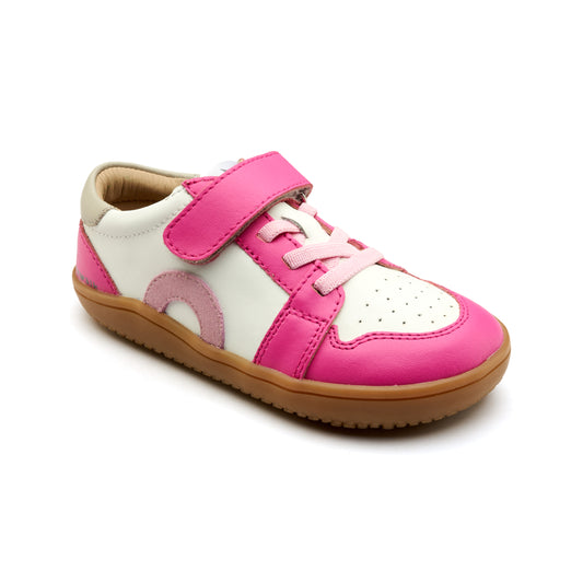 Old Soles 6501 Popcorn Barewalk kids leather barefoot shoe in Rosy with barefoot design