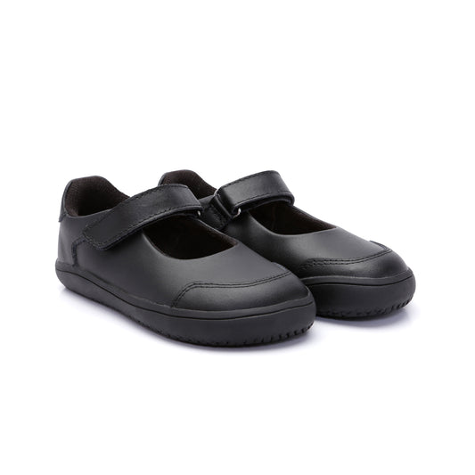 Old Soles 6505 Fit Jane kids leather shoe in Black with classic detail