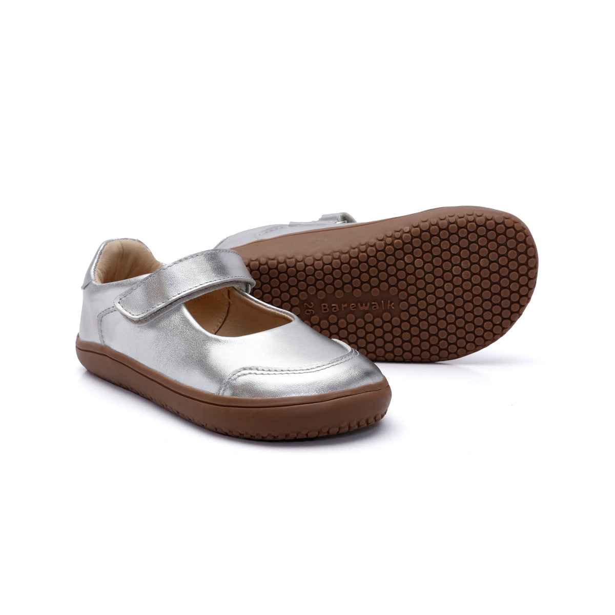 Old Soles 6505 Fit Jane kids leather shoe in Silver with classic detail