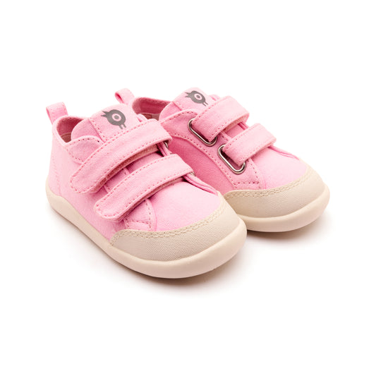 Old Soles 8058 Salty Ground kids leather shoe in Light Pink and Sporco and Sporco Sole with rubber sole detail