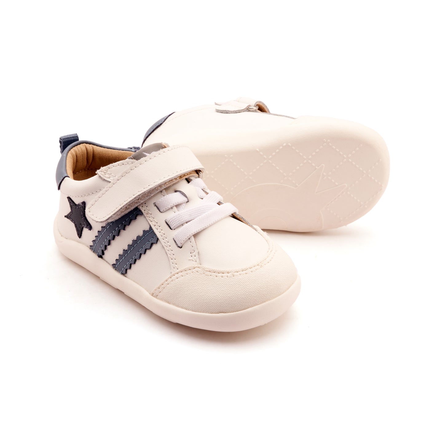 Old Soles 8072 Wos Ground kids leather shoe with rubber sole detail