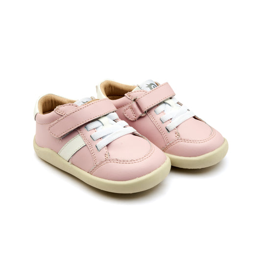 Old Soles 8083 Retro Ground kids leather shoe in Nacardo Dalia and Snow with rubber sole detail