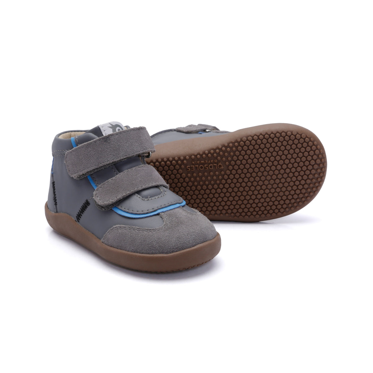 Old Soles 8107 High Zigsta kids leather sneaker in Shadow with classic detail