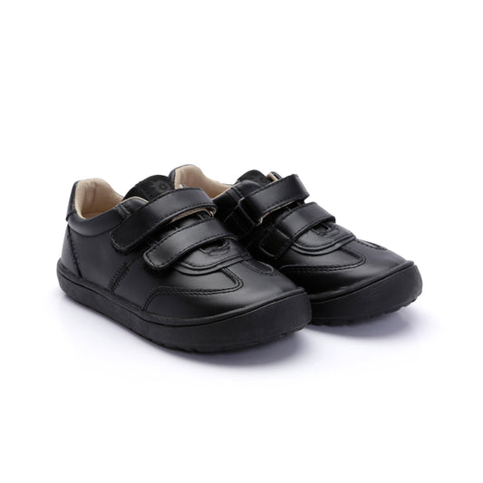 Old Soles 9018 Hardy Zigsta kids leather sneaker in Black with classic detail