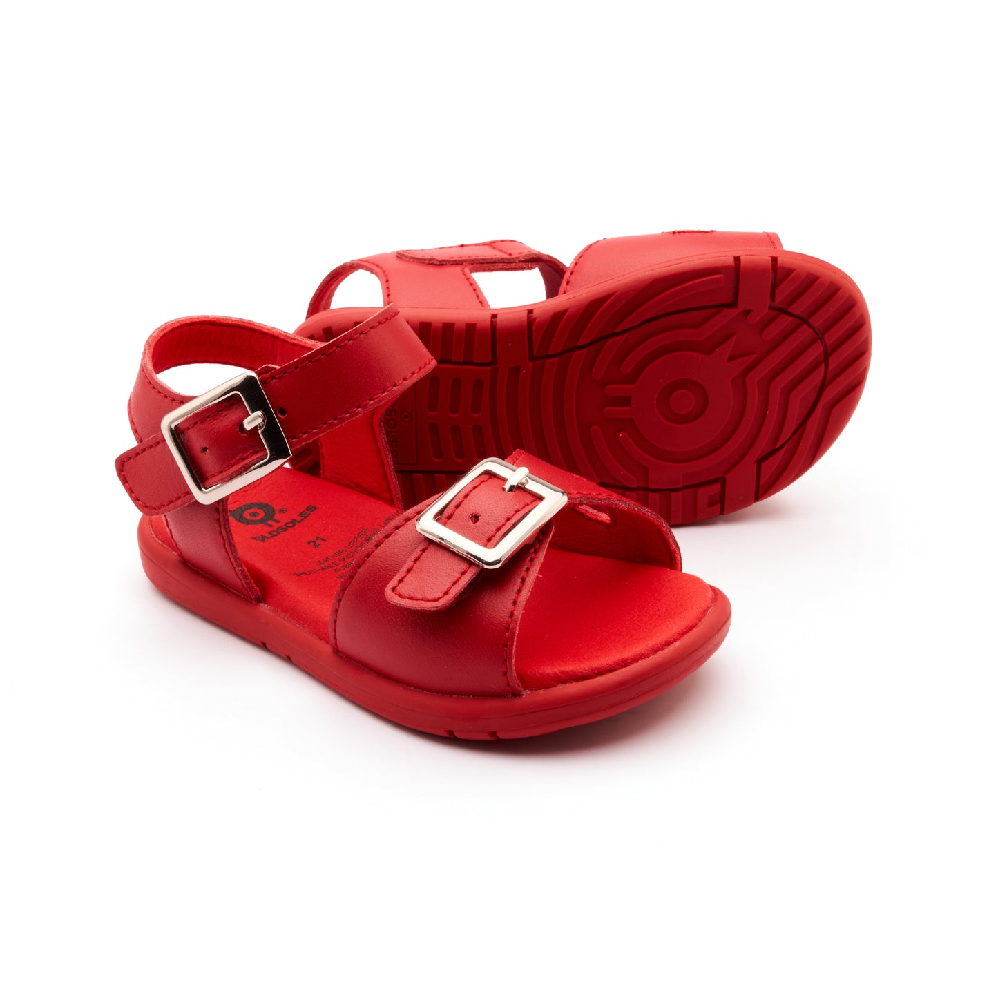 Old Soles 9503 Fresh Cut kids leather shoe in Rojo and Rojo Sole with classic detail