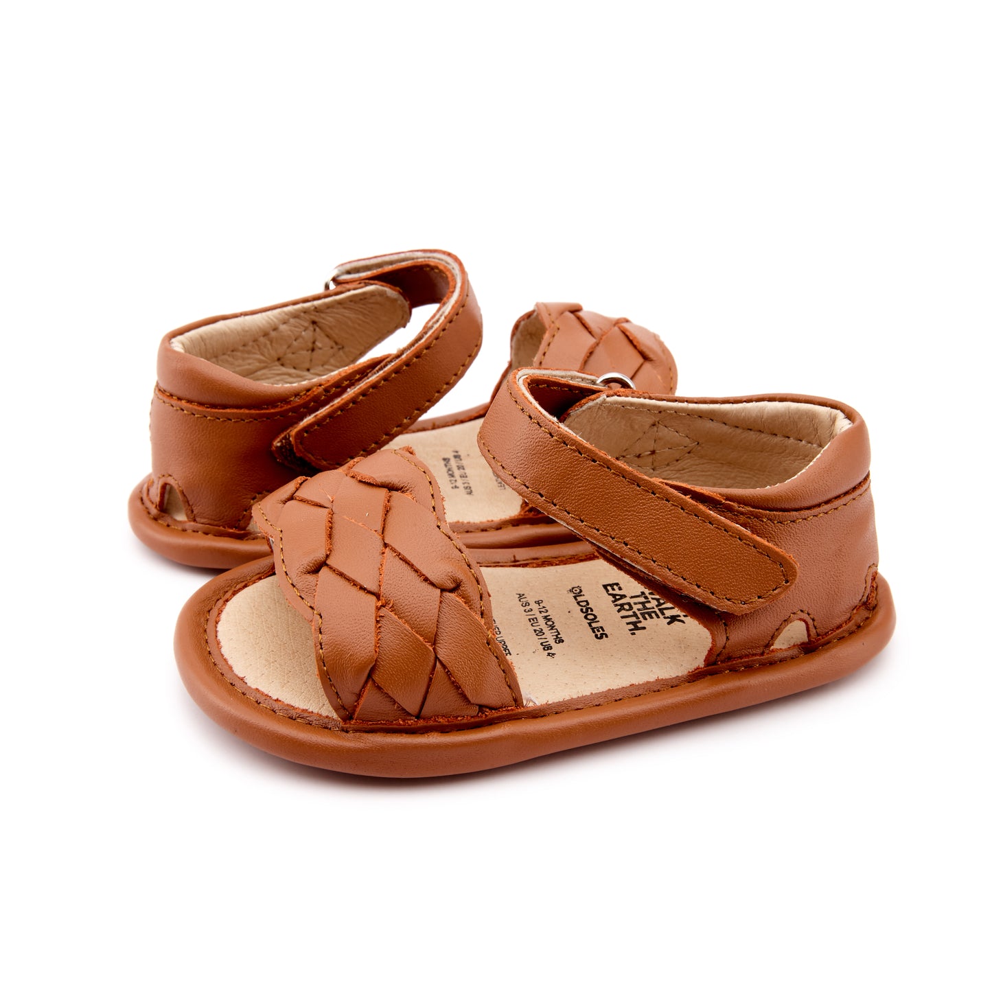 Old Soles 0047 Platted -Bub baby leather shoe in Tan with classic detail
