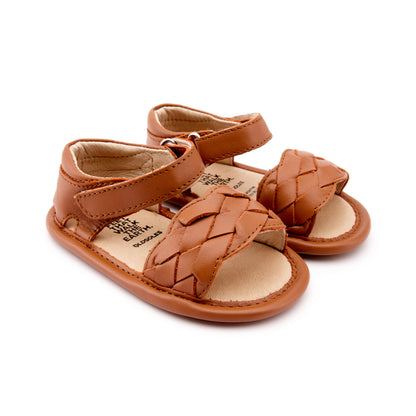 Old Soles 0047 Platted -Bub baby leather shoe in Tan with classic detail
