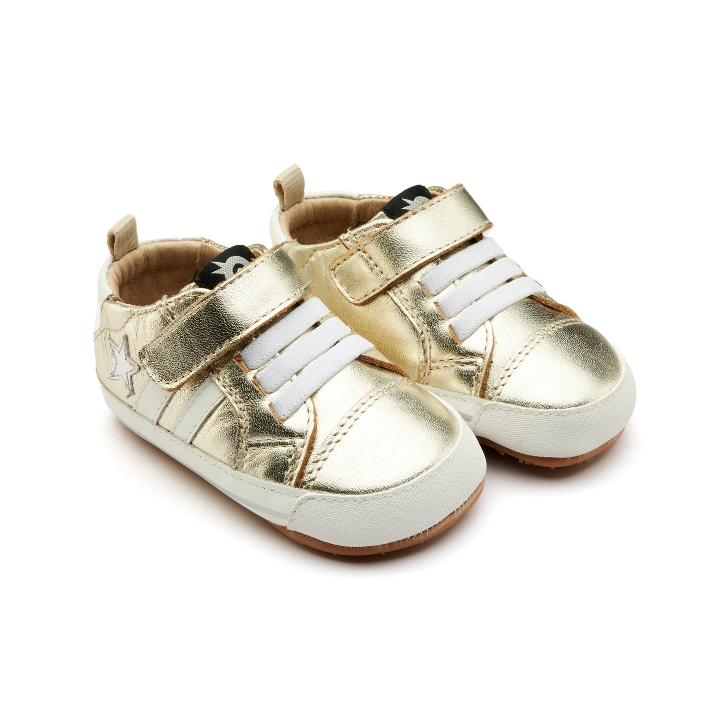 Old Soles 0098RT Wos Baby baby leather shoe in Silver with sporty detail