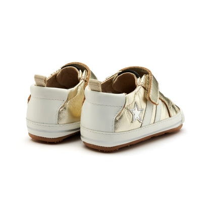 Old Soles 0098RT Wos Baby baby leather shoe in Silver with sporty detail
