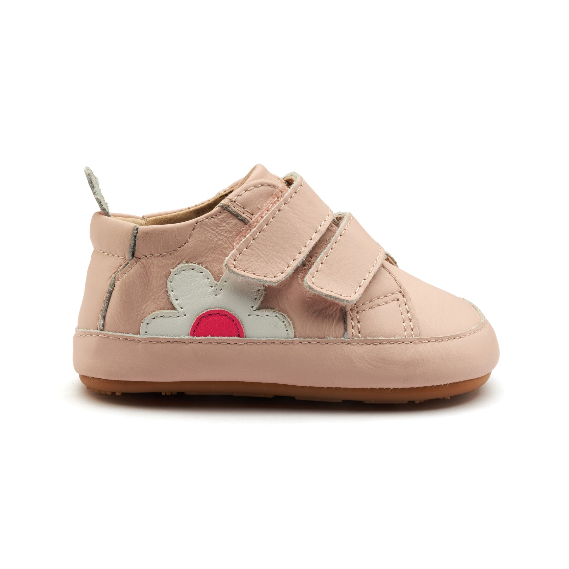 Old Soles 0107R Garden Baby baby leather shoe in Dalia with floral detail