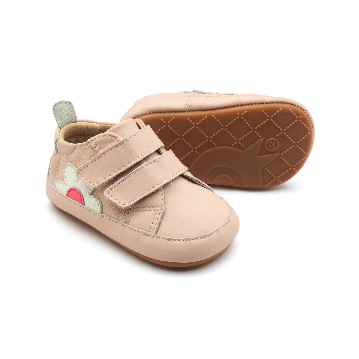 Old Soles 0107R Garden Baby baby leather shoe in Dalia with floral detail