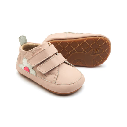 Old Soles 0107R Garden Baby baby leather shoe in Dalia with floral detail
