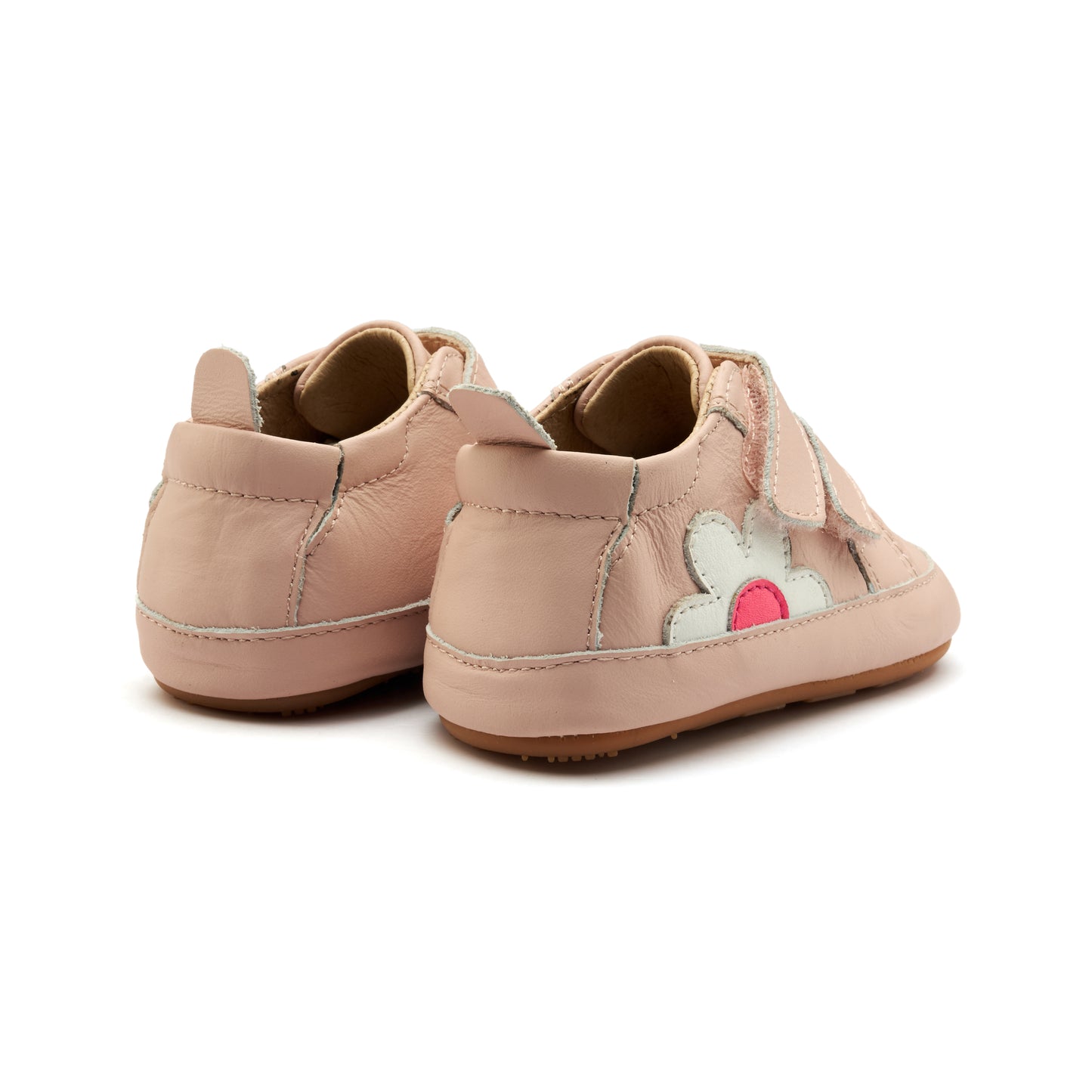 Old Soles 0107R Garden Baby baby leather shoe in Dalia with floral detail