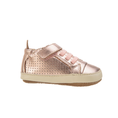 Old Soles 074R Cheer Bambini baby leather shoe in Copper and Champagne with classic detail
