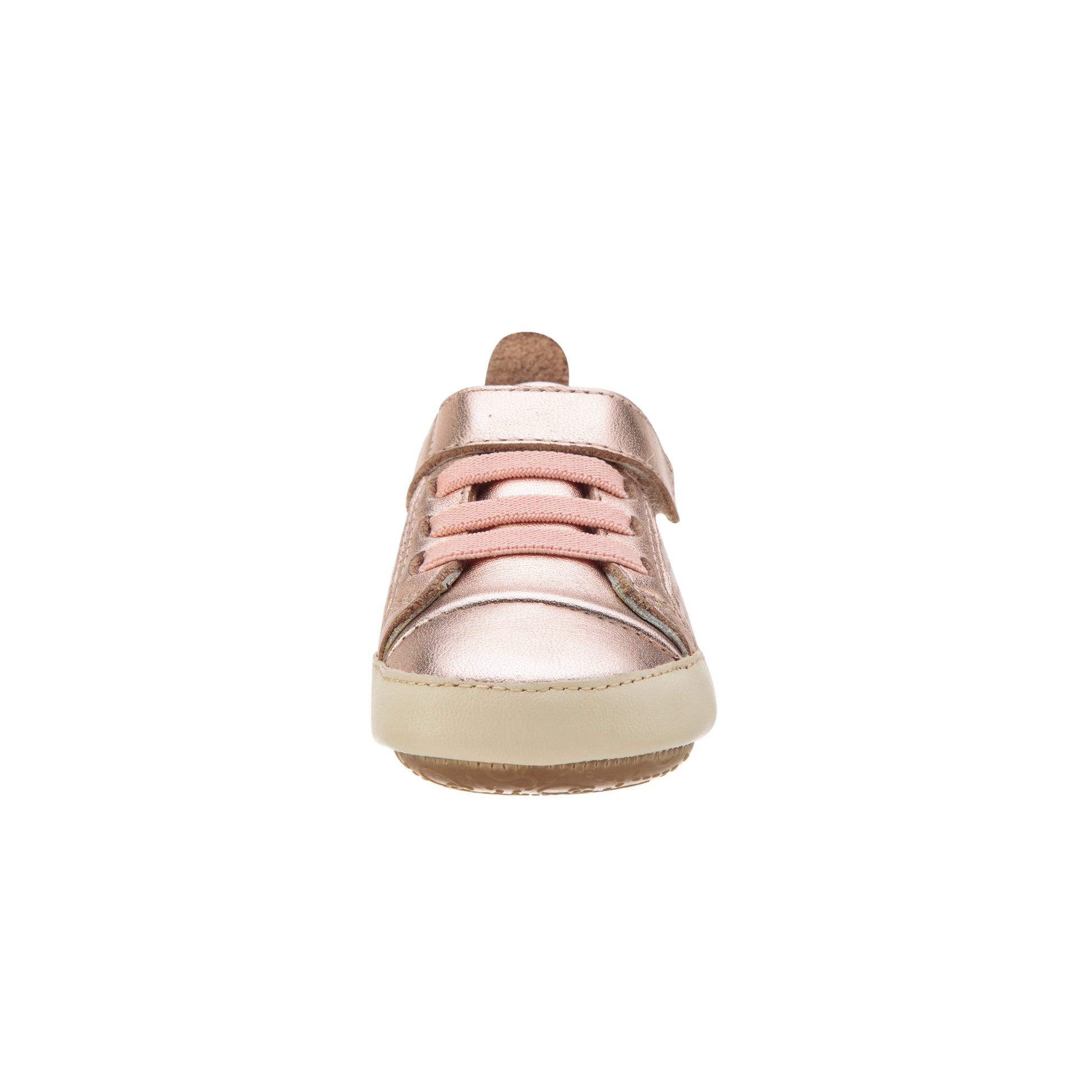 Old Soles 074R Cheer Bambini baby leather shoe in Copper and Champagne with classic detail