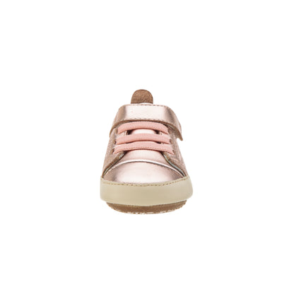Old Soles 074R Cheer Bambini baby leather shoe in Copper and Champagne with classic detail