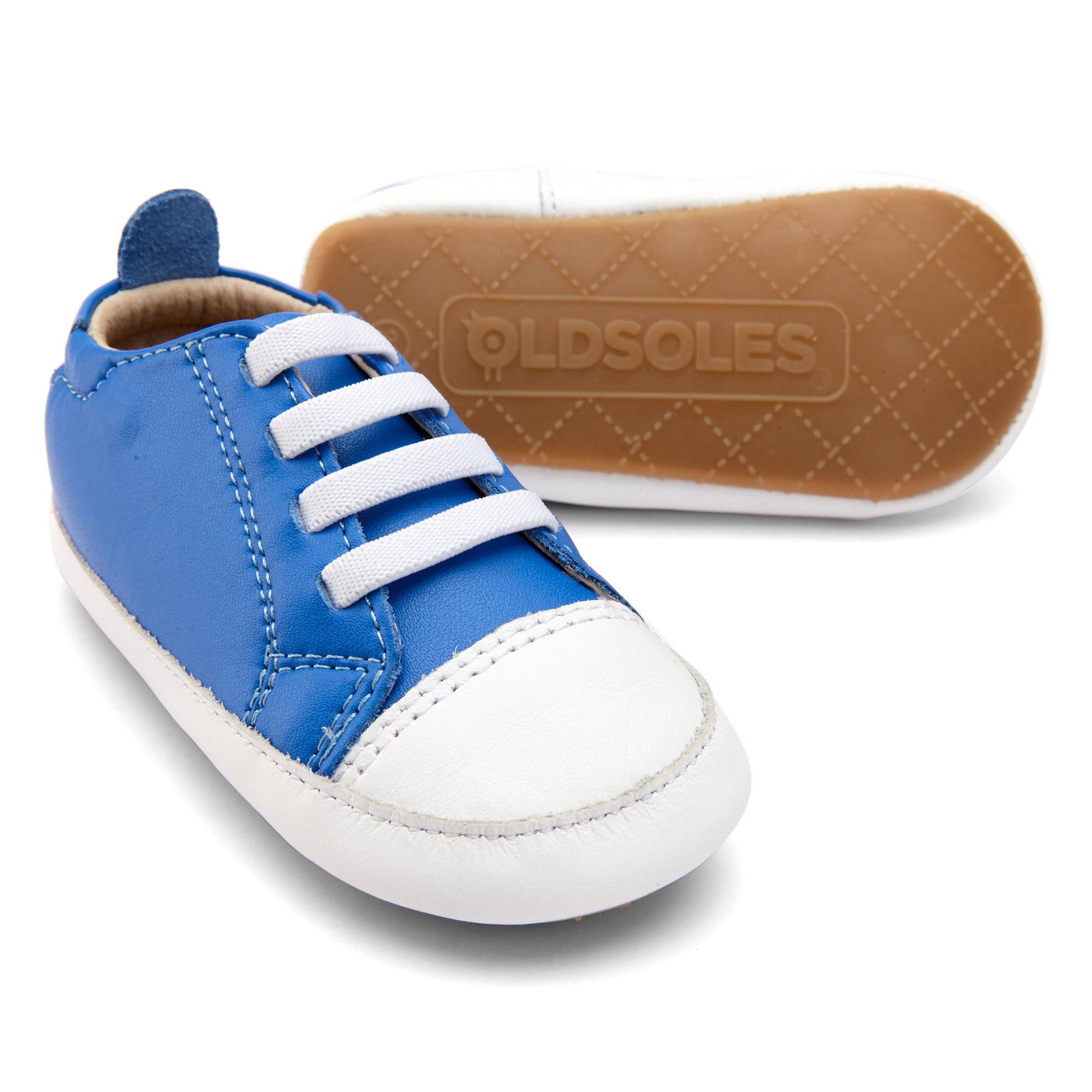 Old Soles 106R Eazy Jogger kids leather sneaker in Snow and Snow with classic detail