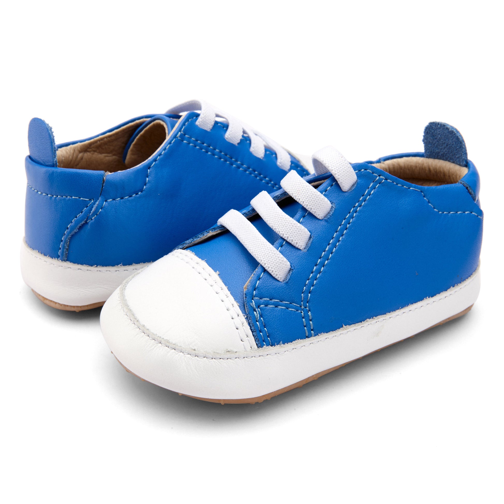 Old Soles 106R Eazy Jogger kids leather sneaker in Snow and Snow with classic detail