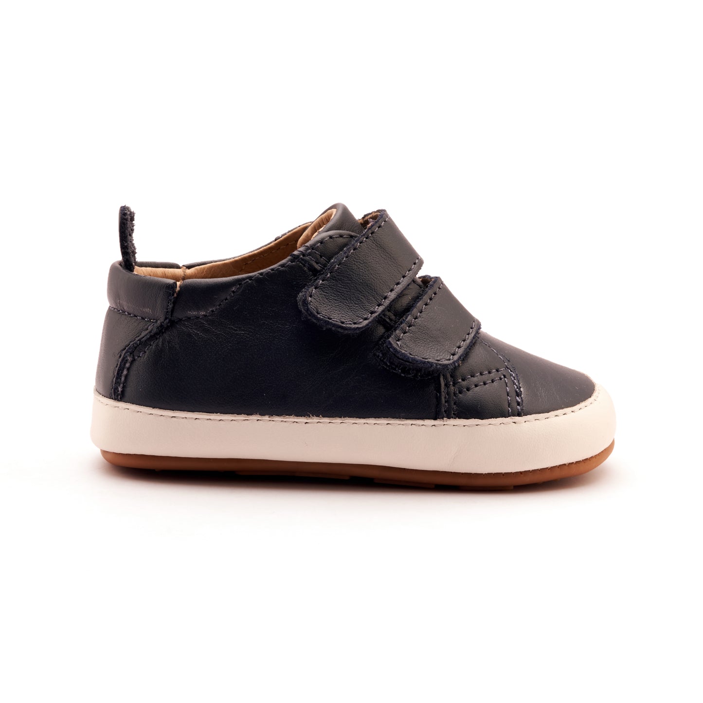 Old Soles 113R Bambini Markert baby leather shoe in Navy and White with classic detail