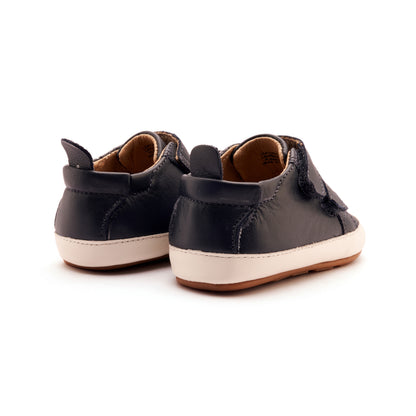 Old Soles 113R Bambini Markert baby leather shoe in Navy and White with classic detail