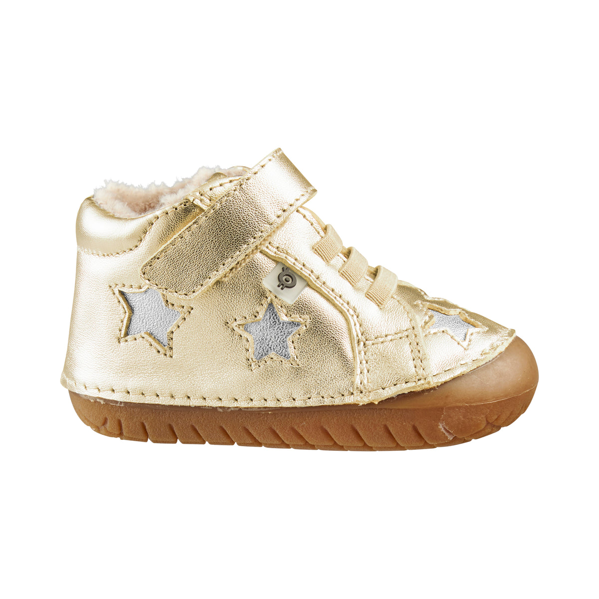 Old Soles 4021 Reach Pave kids leather shoe in Gold (Fur) with pave detail