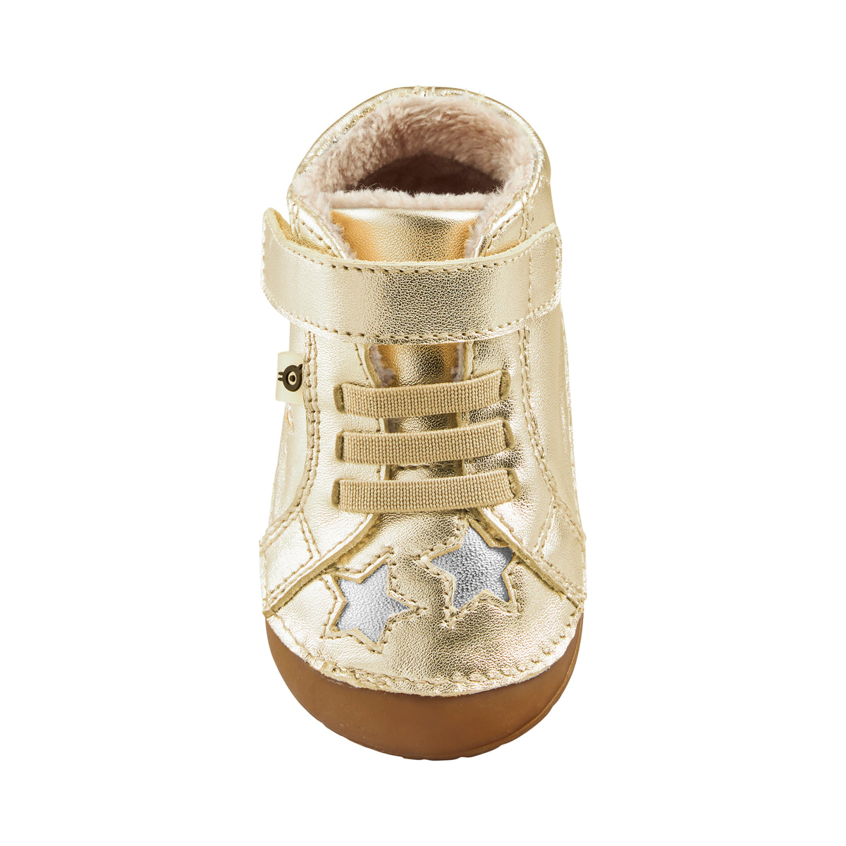 Old Soles 4021 Reach Pave kids leather shoe in Gold (Fur) with pave detail