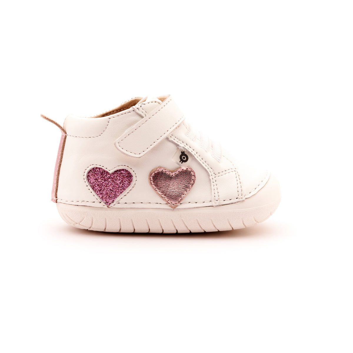 Old Soles 4097 Harper Pave kids leather shoe in Snow Pink Frost and Glam Pink