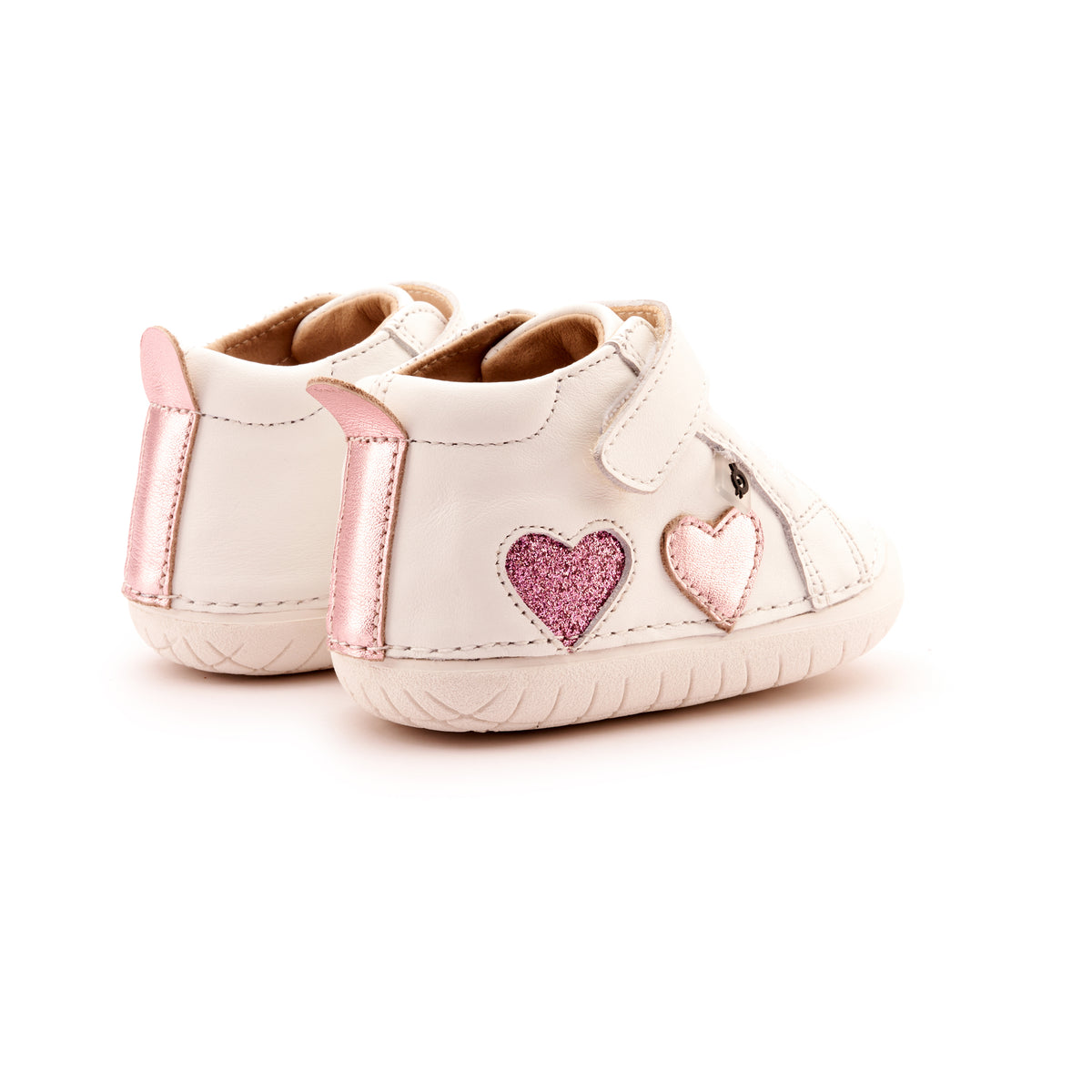 Old Soles 4097 Harper Pave kids leather shoe in Snow Pink Frost and Glam Pink