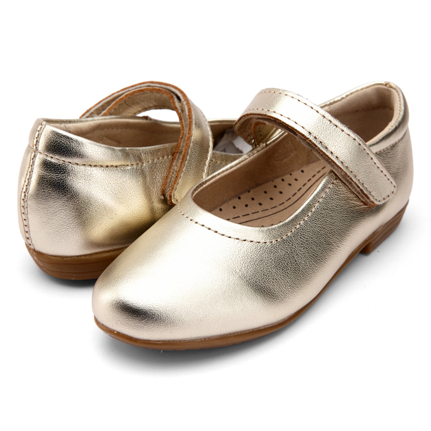Old Soles 409 Brule Sista kids leather shoe in Gold with classic detail