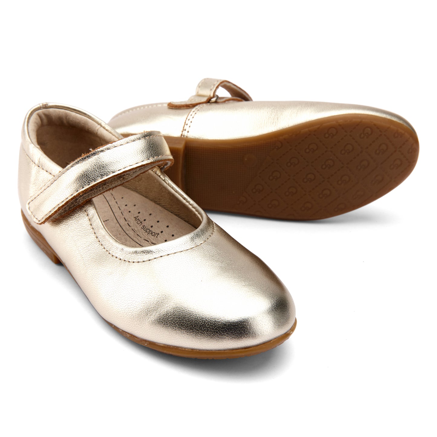Old Soles 409 Brule Sista kids leather shoe in Gold with classic detail