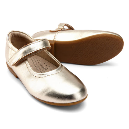 Old Soles 409 Brule Sista kids leather shoe in Gold with classic detail