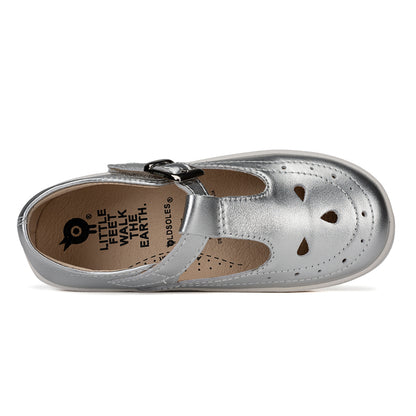 Old Soles 5011 Royal Shoe kids leather shoe in Silver with classic detail