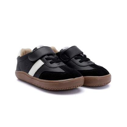 Old Soles 6500 Stylin Barewalk kids leather sneaker in Black and White with classic detail