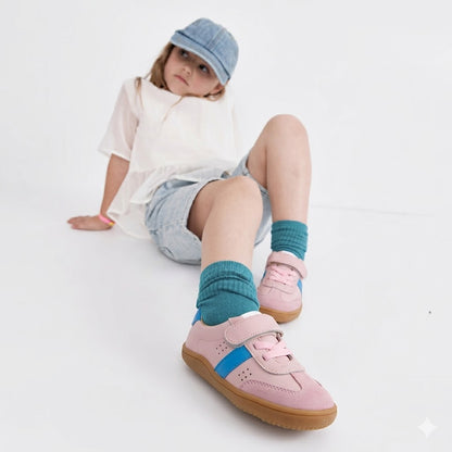 Old Soles 6500 Stylin Barewalk kids leather shoe in Chalk Malibu and Suede Chalk