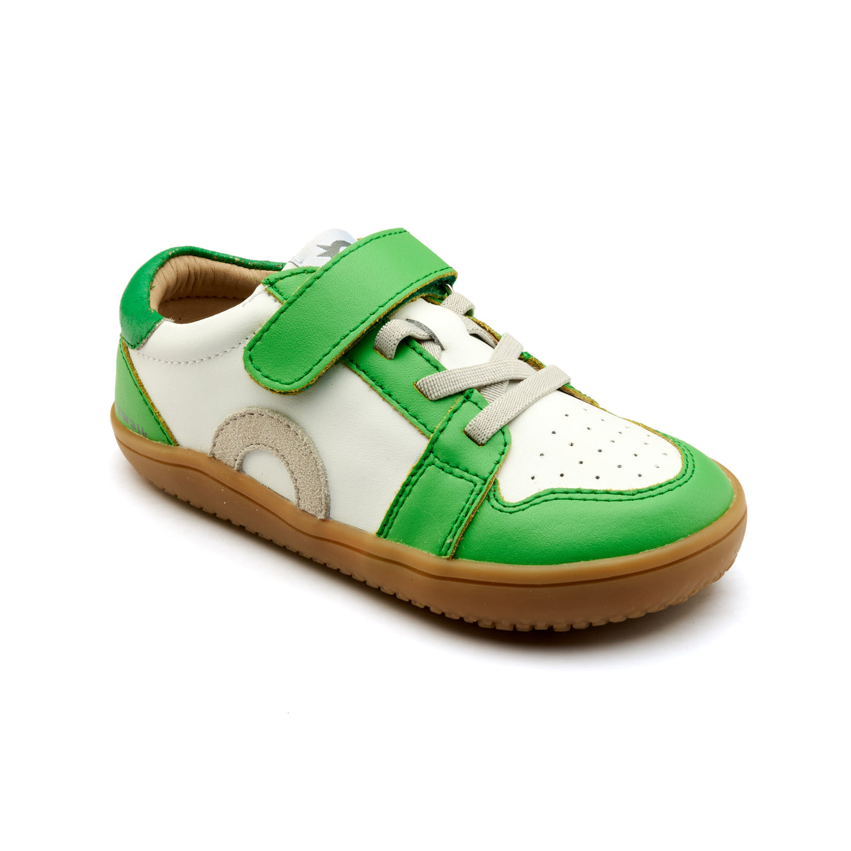 Old Soles 6501 Popcorn Barewalk kids leather barefoot shoe in Apple Green with barefoot design