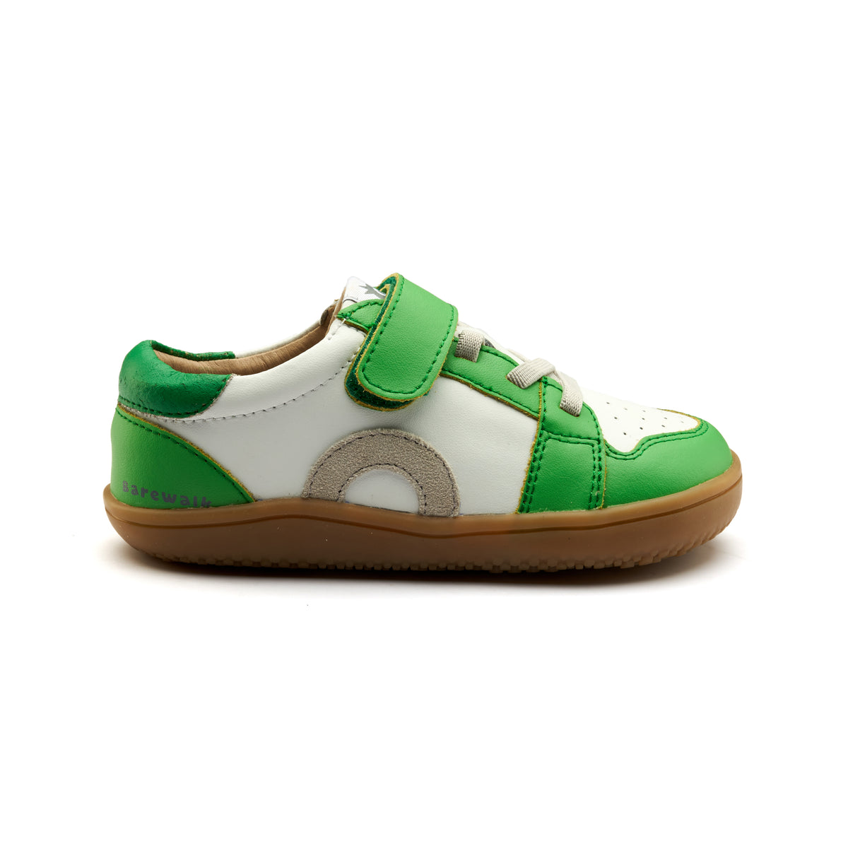 Old Soles 6501 Popcorn Barewalk kids leather barefoot shoe in Apple Green with barefoot design
