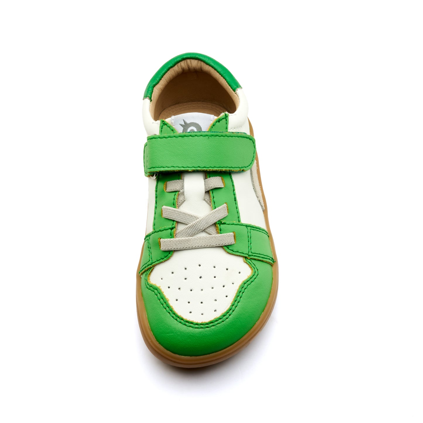 Old Soles 6501 Popcorn Barewalk kids leather barefoot shoe in Apple Green with barefoot design