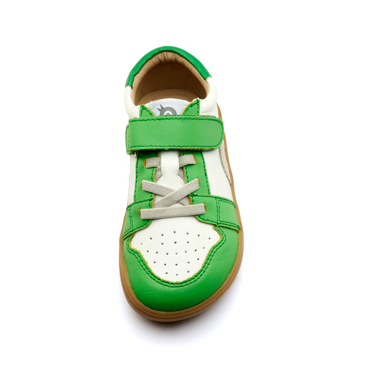 Old Soles 6501 Popcorn Barewalk kids leather barefoot shoe in Apple Green with barefoot design