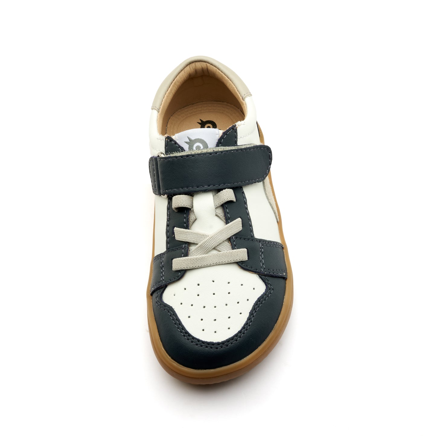 Old Soles 6501 Popcorn Barewalk kids leather barefoot shoe in Navy with barefoot design