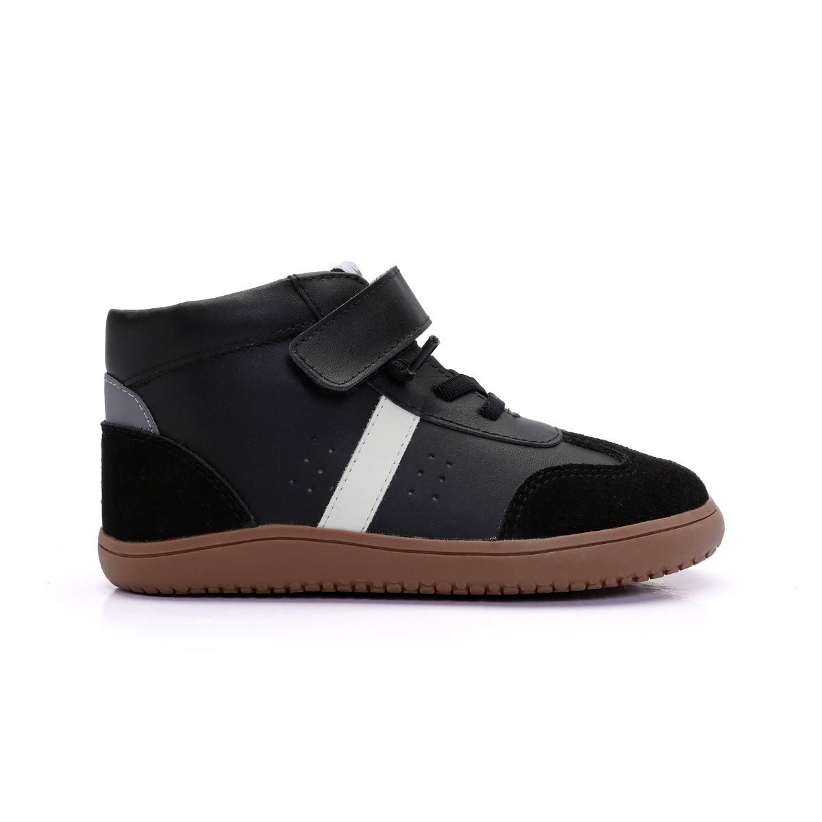 Old Soles 6504 High Stylin kids leather sneaker in Black and White with classic detail