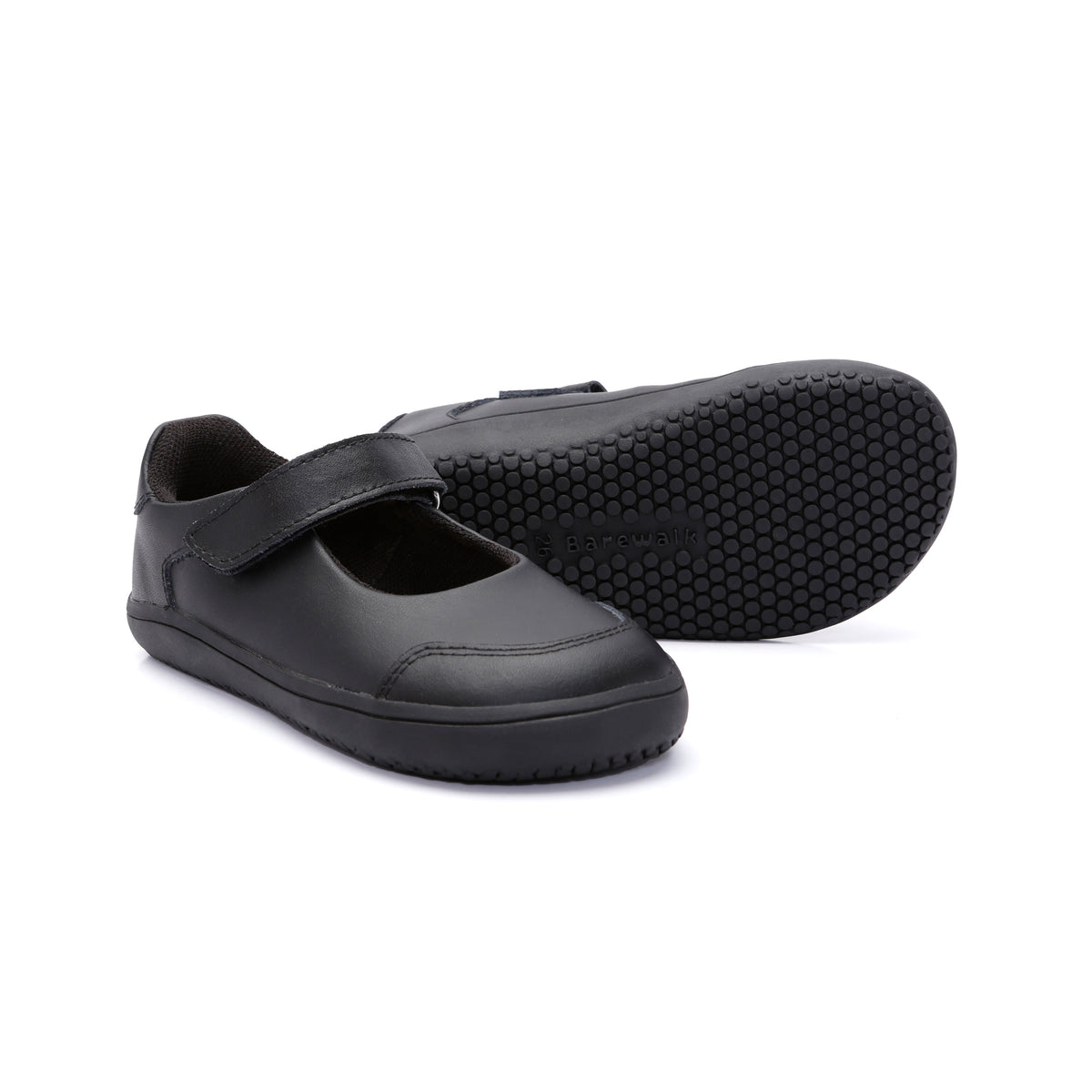 Old Soles 6505 Fit Jane kids leather shoe in Black with classic detail